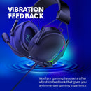 VERTUX Extreme Performance 7.1 Surround Sound Gaming Headset with ENC Microphone & Vibration Feedback. Adjustable Headband and Padded Ear Cups with Immersive RGB Lights and In-line Audio Controls. - Office Connect 2018