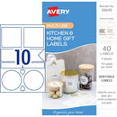 Avery Kitchen & Home Gift Labels Neutral Assorted 10up 4 Sheets - Office Connect 2018
