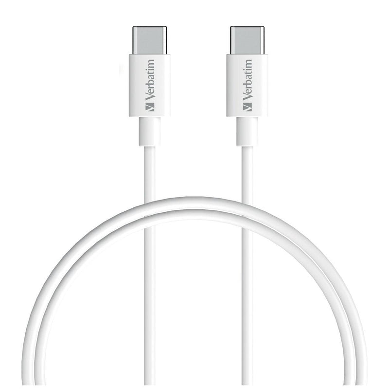 Verbatim Essentials Charge & Sync USB-C to USB-C Cable 1m White - Office Connect 2018