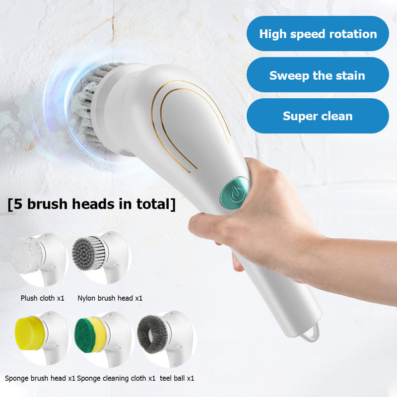Multifunctional Electric Handheld Kitchen Household Dishwashing Brush Handheld Scrubber Bathtub Sink Bathroom Kitchen Tile Cleaning Tool Drill Brush Set With 5 Heads - Office Connect 2018