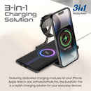 PROMATE 3-in-1 Ultra-Slim Foldable 15W Magsafe Wireless Charging Station. 3W Apple Watch Charger. 5W Airpods Wireless Charger. Pocket-Sized Foldable Design. Includes 1m Cable. USB-C Port. - Office Connect 2018