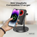 PROMATE 4-in-1 Charging Station. Includes 15W Magsafe Compatible Wireless Charging 10000mAh Power Bank, 5W AirPods Charger, Detachable 2W Apple Watch Charger. Supports 20W PD. Qualcomm QC 3.0.