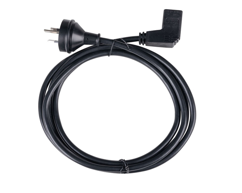 DYNAMIX 3M 3-Pin Plug to Right Angled IEC C13 Female Connector 10A SAA Approved Power Cord. 1.0mm copper core. BLACK Colour.