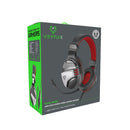 VERTUX Gaming Amplified Stereo Wired Over-ear Headset with Unidirectional Microphone & Inline Controller. Zero Fatigue Ear Cushions. Finely Tuned 50mm Drivers. Black/Red Colour