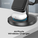 PROMATE 4-in-1 Charging Station. Includes 15W Magsafe Compatible Wireless Charging 10000mAh Power Bank, 5W AirPods Charger, Detachable 2W Apple Watch Charger. Supports 20W PD. Qualcomm QC 3.0.