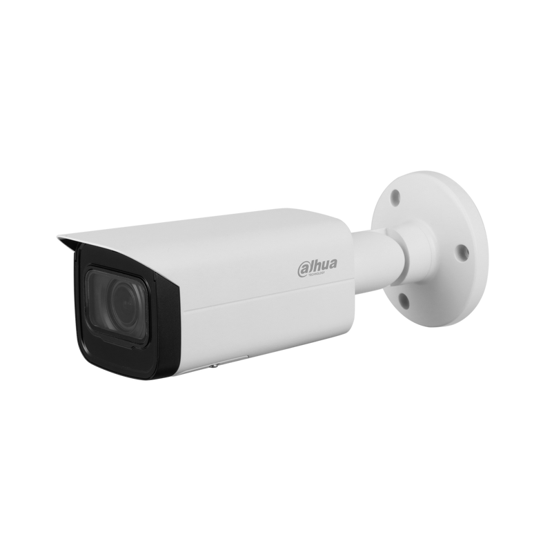 DAHUA 4MP Lite IR Vari-focal Bullet Starlight Network Camera. Supports H.265 codec, Built-in IR LED, Max IR 60m, WDR, IP67 Weather Proof, Intelligent Detection, SD Card Slot Supports up to 256GB.