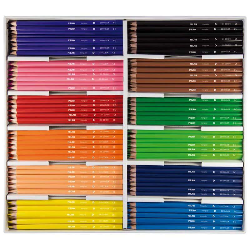 Milan Coloured Pencils Triangular Box 288 Assorted Colours - Office Connect 2018