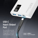 PROMATE 10000mAh Power Bank with Smart LED Display & Super Slim Design. Includes 2x USB-A & 1x USB-C Ports. 2A (Shared) Charging. Auto Voltage Regulation. Charge 3x Devices. White Colour. - Office Connect 2018