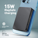 PROMATE 5000mAh Power Bank with Transparent Magsafe 15W Wireless Charging. Supports 20W Power Delivery. Includes 1x USB-C In/Out, 1x USB-A Ports. Carbon Fiber Design Charge 3x Devices. Black Colour. - Office Connect 2018
