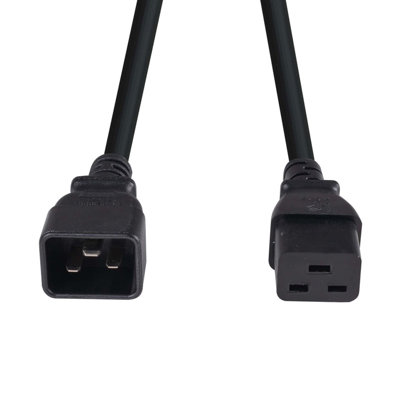 DYNAMIX 0.5M IEC 16A Power Extension Cord. (C20 Plug to C19 Socket) 1.5mm. BLACK COLOUR - Office Connect 2018