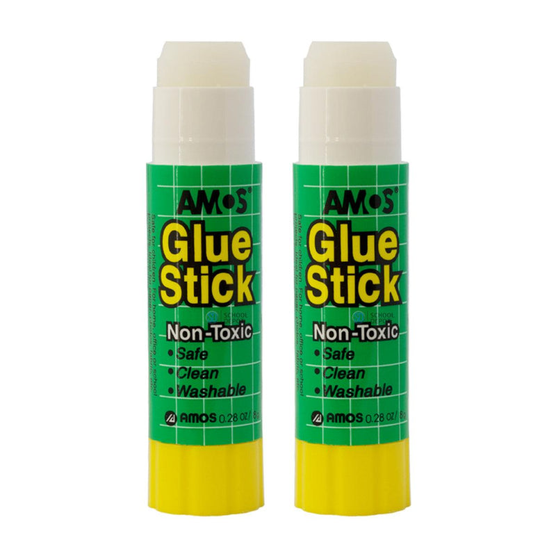 Amos Glue Stick 8gm 2 Pack Hangsell - Office Connect 2018