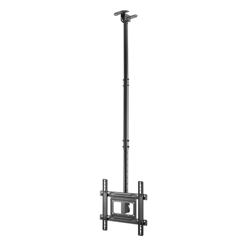 BRATECK 32-70" Telescopic Heavy Duty Tilt Ceiling Mount Bracket. Supports up to 50Kgs, Detachable VESA Plate, Cable Management, Adjustable Ceiling Plate. Extension 707-1577mm. Max VESA 400x400 - Office Connect 2018