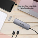 UNITEK 6-in-1 USB 3.1 Mulit-Port Hub with USB-C Connector. Includes 2x USB-A Ports, 1x HDMI Port, Card Reader, Plus PD 100W. Space Grey Colour JUNE Promo - Includes FREE C137W