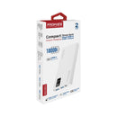PROMATE 10000mAh Power Bank with Smart LED Display & Super Slim Design. Includes 2x USB-A & 1x USB-C Ports. 2A (Shared) Charging. Auto Voltage Regulation. Charge 3x Devices. White Colour. - Office Connect 2018