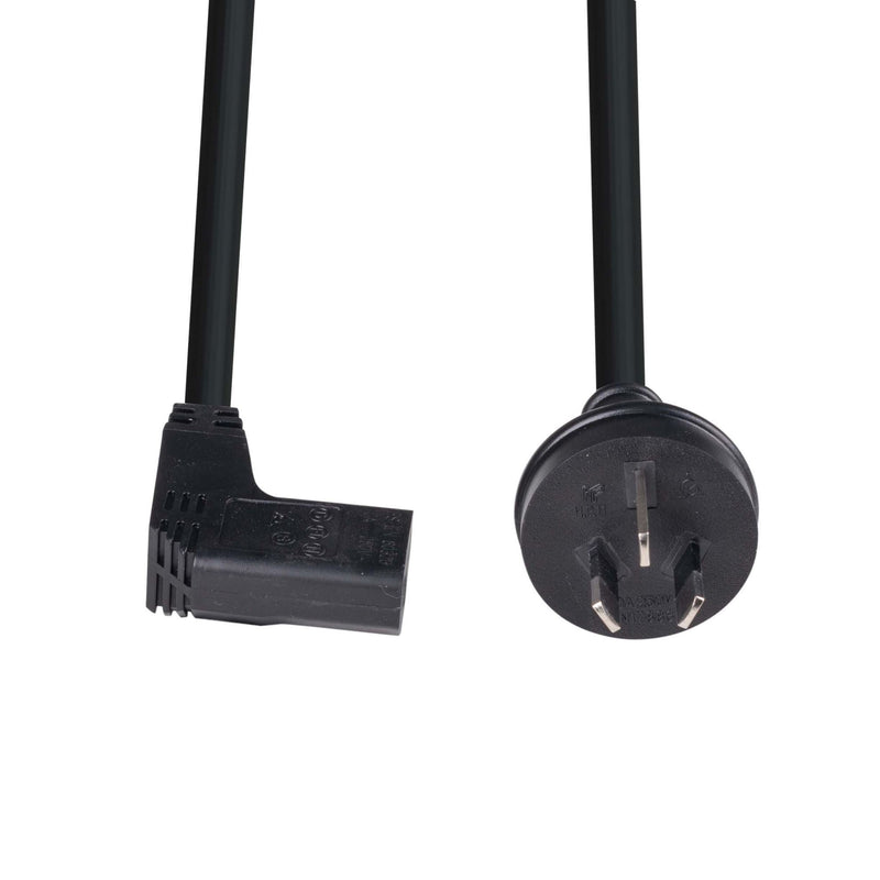 DYNAMIX 5M 3-Pin Plug to Right Angled IEC C13 Female Connector 10A SAA Approved Power Cord. 1.0mm copper core. BLACK Colour. - Office Connect 2018