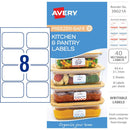 Avery Kitchen & Pantry Freezer Safe Labels Gingham 44x31mm 8up 5 Sheets - Office Connect 2018