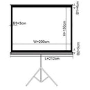 BRATECK 100'' Projector Screen with Tripod. 4:3  Aspect Ratio. 2m x 1.5m (WxH). - Office Connect 2018