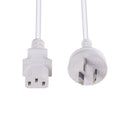 DYNAMIX 1.5M 3-Pin Plug to IEC C13 Female Plug 10A, SAA Approved Power Cord. 1.0mm copper core. WHITE Colour - Office Connect 2018