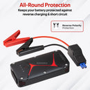 PROMATE 12V IP67 Car Jump Starter with Built-in 16000mAh Powerbank. 80lm LED Flashlight, Damage-free Smart Clamps to Protect against Short Circuits, Micro-USB & USB-C Inputs. 2x USB-A Outputs