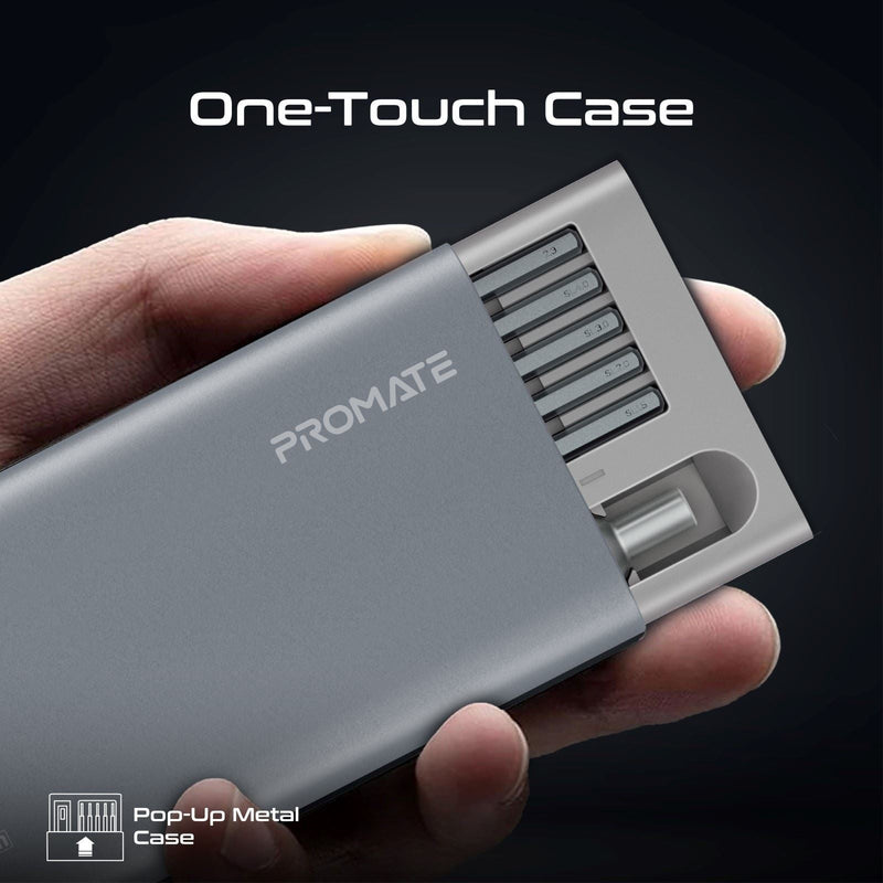 PROMATE 31-Pieces Super Mini DIY Pocket Size Precision Screwdriver Kit. Pop-up Case. 30pcs S2 Steel Screwdriver Bits, Magnetic Screwdriver Tip, Includes Cary Pouch.