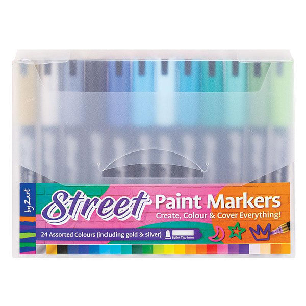 Zart Street Paint Markers Assorted Colours 24 Pack - Office Connect 2018