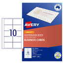 Avery Business Cards Leathergrain 190gsm Inkjet Laser 10up 20 Sheets IJ39 - Office Connect 2018