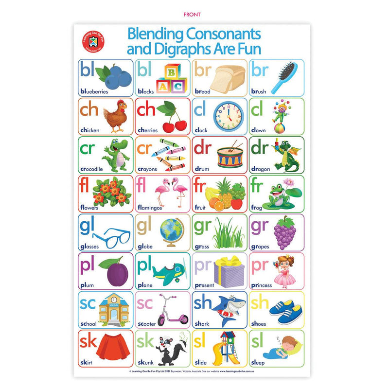 LCBF Wall Chart Blending Consonants and Digraphs Are Fun Poster - Office Connect 2018