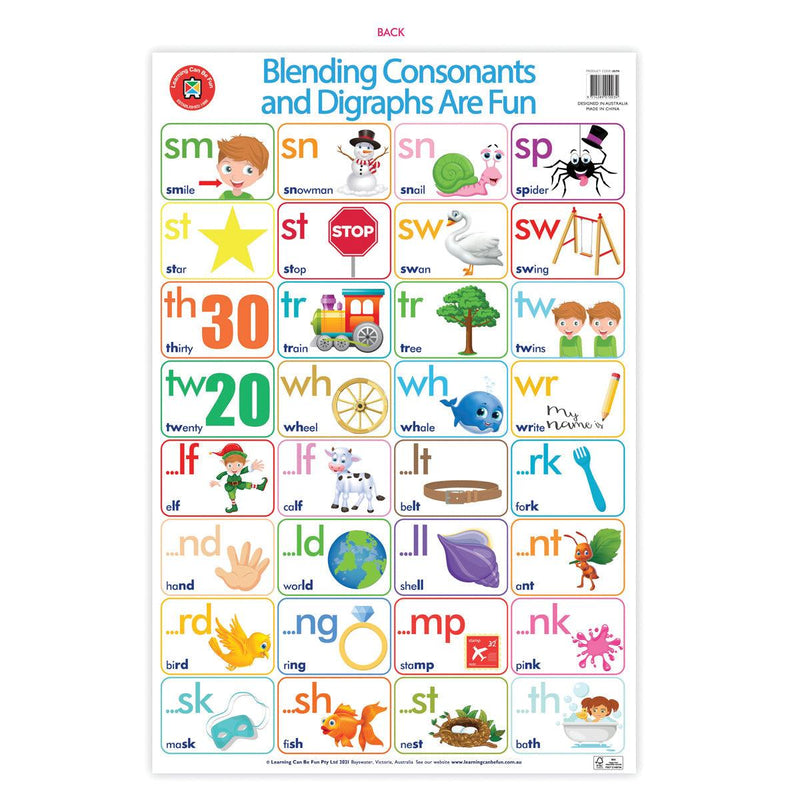LCBF Wall Chart Blending Consonants and Digraphs Are Fun Poster - Office Connect 2018