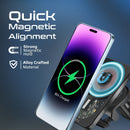 PROMATE 15W MagSafe Transparent In-Car Wireless Qi Phone Charger. Ultra Slim Design with AC Vent Mount & Gooseneck. Strong Magnetic Hold. 360 Degree Rotation. Black Colour. - Office Connect 2018