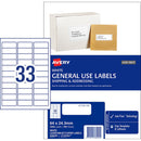 Avery Label L7157 General Use 64x24.3mm 33up 100 Sheets - Office Connect 2018