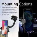 PROMATE 15W Smart Wireless Car Phone Charger with Automatic AC Clamping. Takes 4.7-6.7" Devices. 360 Rotation with Goseneck Mount. Anti Slip Base. Over-Heat Protection. Case Friendly. Black - Office Connect 2018