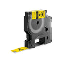 DYMO Genuine Rhino Industrial Labels-Flexible Nylon 12mm Black on Yellow. Industrial-strength tear- proof. Resists moisture, UV light & more. RoHS compliant Temperature Rating -25.56C to +80 - Office Connect 2018
