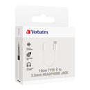 Verbatim Essentials USB-C to 3.5mm Headphone Jack 10cm White - Office Connect 2018