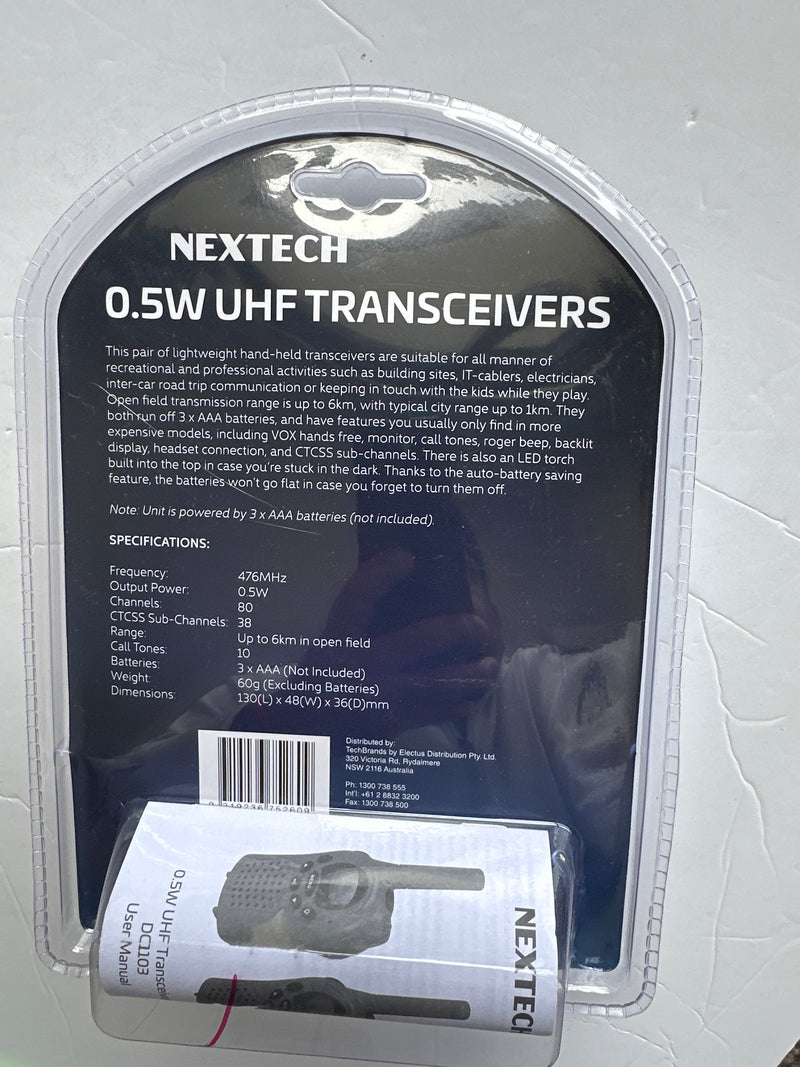 Nextech 0.5W UHF Transceivers (Twin Pack) - Office Connect 2018