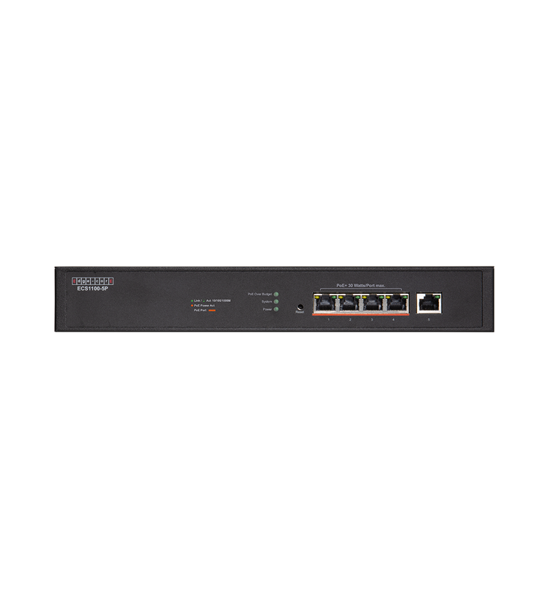 EDGECORE 5 Port Lite L2 Smart Gigabit Web Managed PoE Switch with 4 PoE Ports (30W). 120W Power Budget. 6KV Power Surge Protection. Fanless Design. - Office Connect 2018
