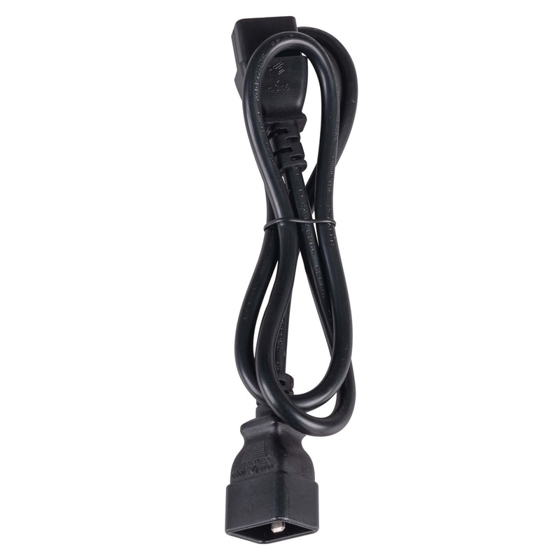 DYNAMIX 1M IEC 16A Power Extension Cord. (C20 Plug to C19 Socket) 1.5mm. BLACK COLOUR