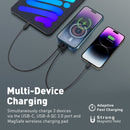 PROMATE 5000mAh Power Bank with Transparent Magsafe 15W Wireless Charging. Supports 20W Power Delivery. Includes 1x USB-C In/Out, 1x USB-A Ports. Carbon Fiber Design Charge 3x Devices. Blue Colour. - Office Connect 2018