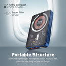 PROMATE 5000mAh Power Bank with Transparent Magsafe 15W Wireless Charging. Supports 20W Power Delivery. Includes 1x USB-C In/Out, 1x USB-A Ports. Carbon Fiber Design Charge 3x Devices. Blue Colour. - Office Connect 2018