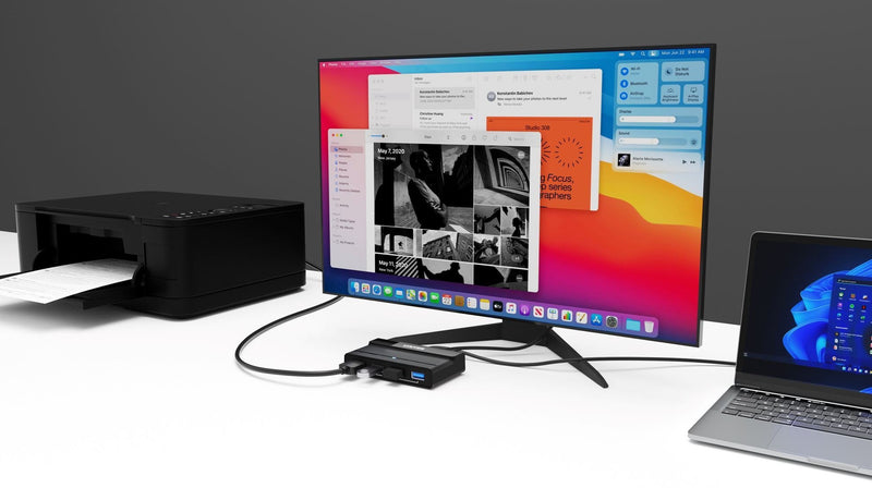 UNITEK 4-Port KVM Switcher with 4x USB-A 3.0 Ports. Share USB Devices Between 2x Laptops/PC''s, Up to 5Gbps Transfer Speed, LED Indicator, Plug & Play. Inc USB-A to C & USB-A to DC Cables - Office Connect 2018