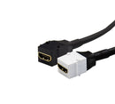 DYNAMIX 0.15m HDMI2.0 Keystone Jack, White to Black Pigtail. Supports 4K/60Hz - Office Connect 2018