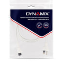 DYNAMIX 2M 3-Pin to C5 Clover Shaped Female Connector 7.5A. SAA approved Power Cord. 0.75mm copper core. WHITE Colour. - Office Connect 2018