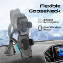 PROMATE Universal Smartphone Mount with Flexible Gooseneck. Includes Anti-Slip Suction Pad. Easy Quick Release. 360 Degree Swivel Head. Black Colour.