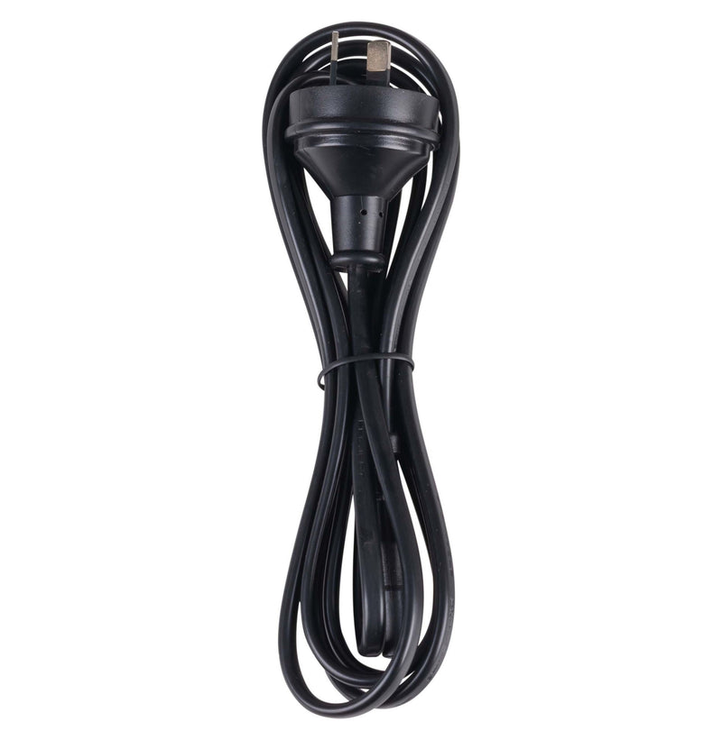 DYNAMIX 2M 2-Pin plug to C7 Figure 8 connector 7.5A. SAA approved power cord. 0.75mm copper core. BLACK Colour.