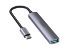 UNITEK 4-in-1 USB Multi-port Ultra Slim Hub with USB-C Connector. Includes 1x USB3.0 Port & 3x USB2.0 Ports. 30cm Cable. Space Grey - Office Connect 2018