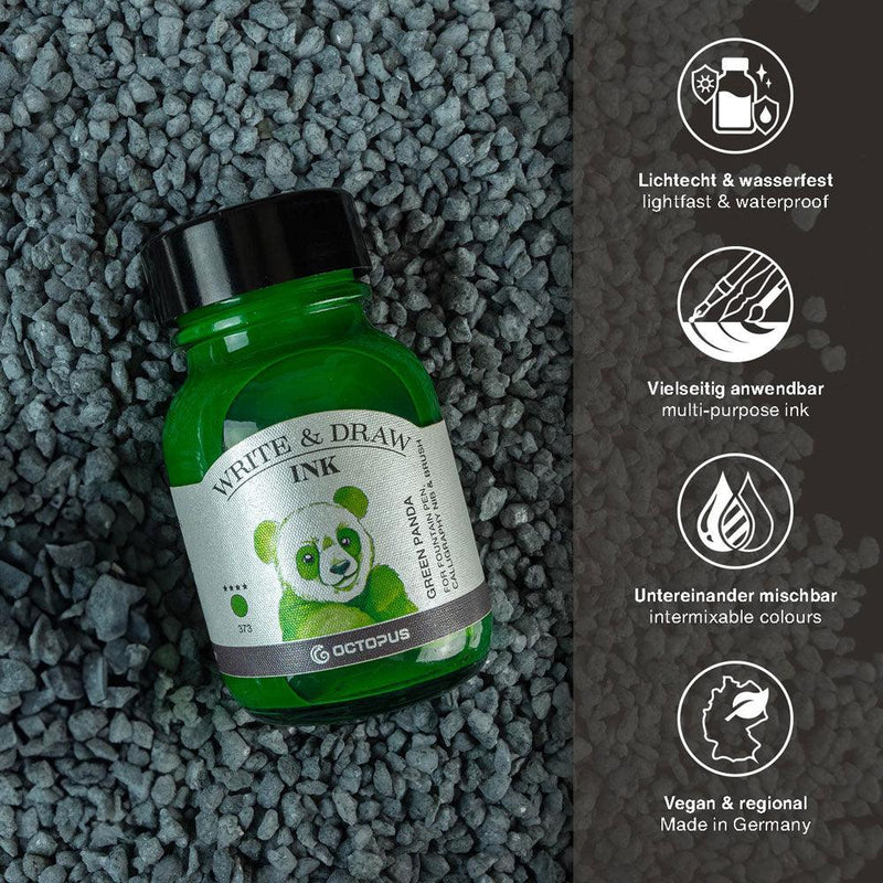 Octopus Fluids Write and Draw Ink 373 Green Panda 50ml - Office Connect 2018