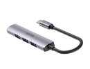 UNITEK 4-in-1 USB Multi-port Ultra Slim Hub with USB-C Connector. Includes 1x USB3.0 Port & 3x USB2.0 Ports. 30cm Cable. Space Grey - Office Connect 2018