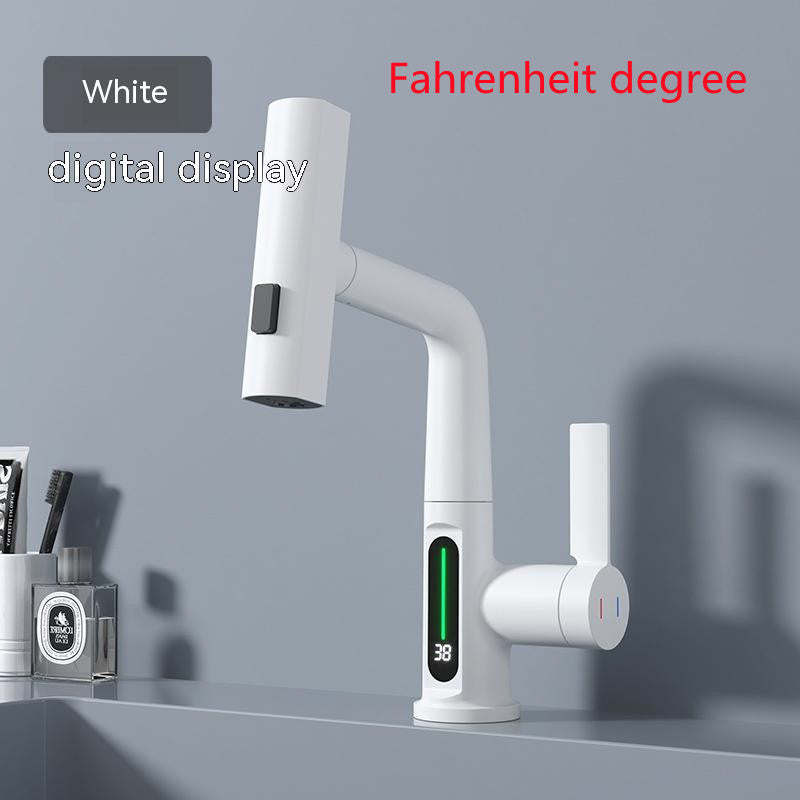 Intelligent Digital Display Faucet Pull-out Basin Faucet Temperature Digital Display Rotation - Office Connect 2018