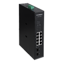 EDIMAX Industrial 10-Port Gigabit PoE+ DIN Rail Switch. 8 x Gigabit Ethernet Ports, 2 SFP Uplink Port. PoE up to 200m at 10Mps. QoS 802.1p for Video & Voice Traffic Priority. Supports up to 30W per port. IP30. - Office Connect 2018