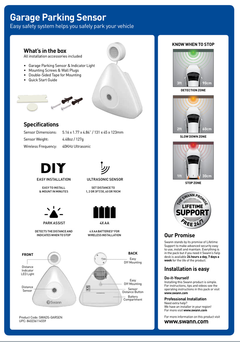 SWANN SWADS-GARSEN GARAGE PARKING SENSOR ALERT VEHICLE - Office Connect 2018