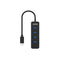 UNITEK USB 3.0 4-Port Hub with USB-C Connector Cable. Includes 4x USB-A Ports, 1x USB-C Power Port 5V 2A. Data Transfer Rate up to 5Gbps. Plug & Play. Black Colour. - Office Connect 2018
